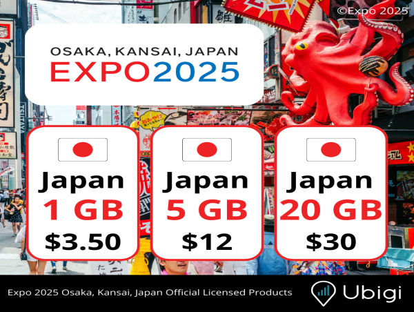  Ubigi, the Exclusive Officially Licensed eSIM Provider for EXPO 2025 Osaka, Kansai, Japan 
