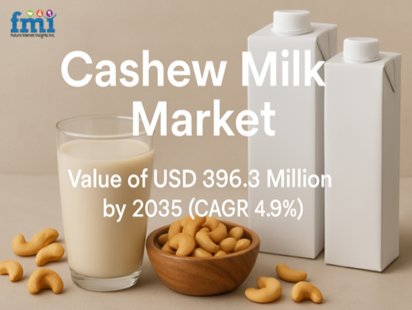  Cashew Milk Market to Reach USD 396.3 Million by 2035, as Rising Demand for Plant-Based and Lactose-Free Alternatives 