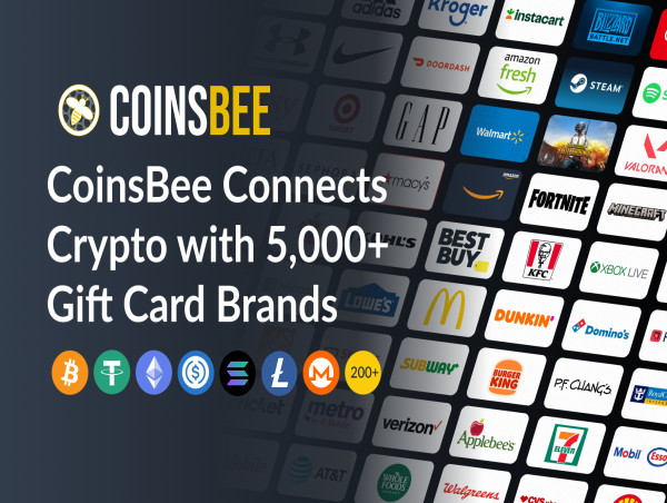 CoinsBee surpasses 5K gift card brands, becomes largest crypto gift card platform worldwide