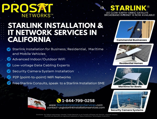  ProSat Networks Expands Starlink Installation Services in California 