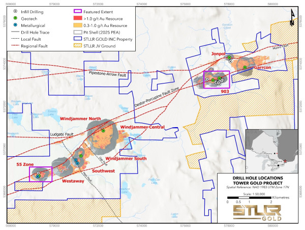 A.I.-Assisted Infill Drilling Intersects 2.61 g/t Au over 13.65 m at STLLR Gold's Tower Gold Project