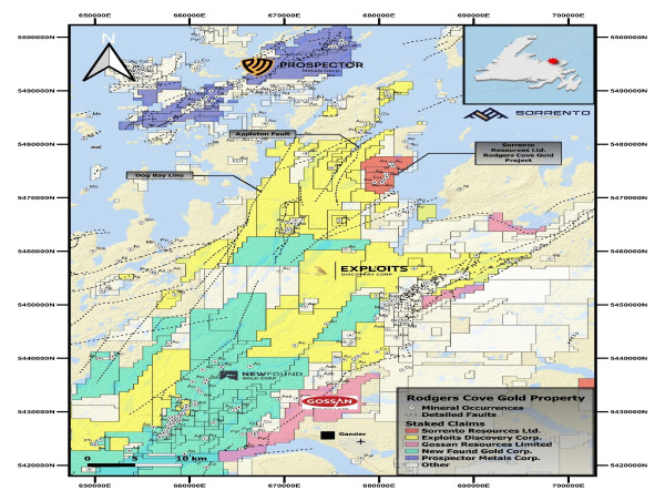 Sorrento Resources to Acquire Rodgers Cove Gold Project, Newfoundland