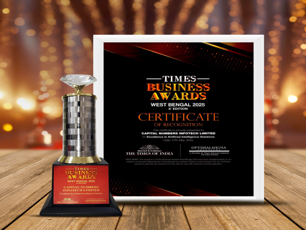 Capital Numbers Honored with Times Business Award 2025 for Excellence in AI Solutions