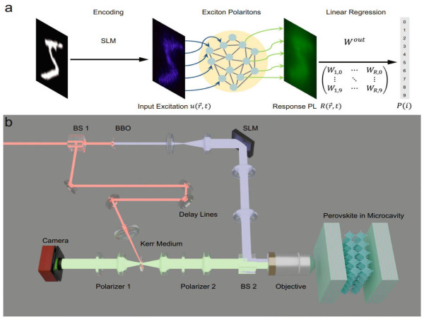 Ultrafast neuromorphic computing driven by polariton nonlinearities