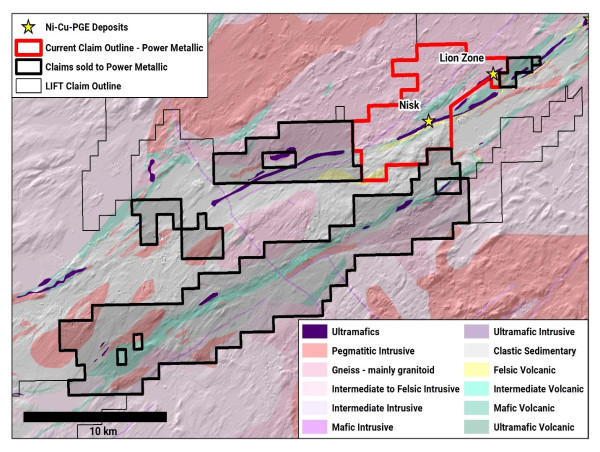  LIFT Sells 313 Claims in Quebec to Power Metallic Mines for $700,000 in Cash and 6,000,000 Shares 
