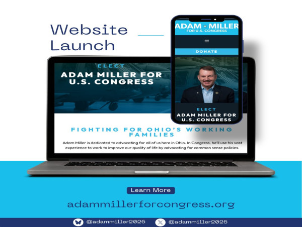  Adam Miller for U.S. Congress Campaign Launches Official Website 