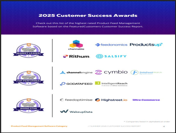  The Top Product Feed Management Software Vendors According to the FeaturedCustomers Summer 2025 Customer Success Report 