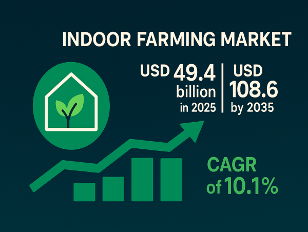 Indoor Farming Market to hit USD 108.6 Billion by 2035, growing at 10.1% CAGR amid rising demand for sustainable food. 