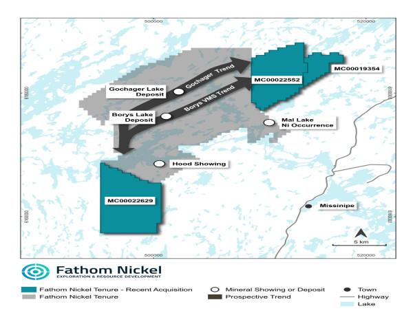  Fathom Nickel Expands the Gochager Lake Property and Announces Delay of Summer Field Exploration 