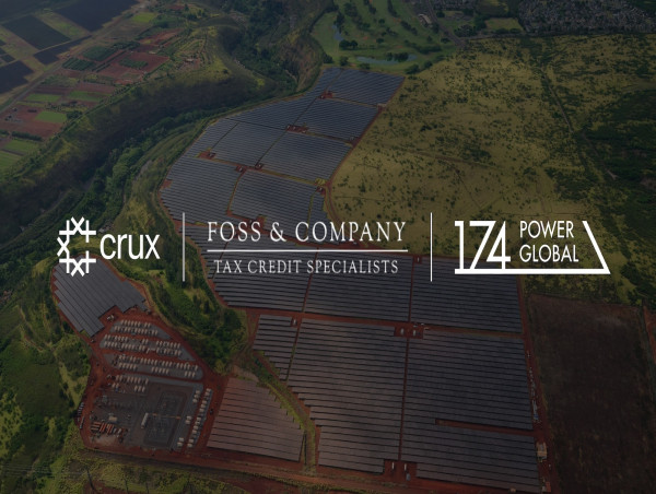  Crux Facilitates Sale of Solar and Battery Storage ITCs from 174 Power Global 