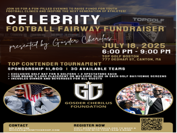  The Gosder Cherilus Foundation Hosts Fun-Filled Weekend of Football, Fundraising & Community Impact in Greater Boston 