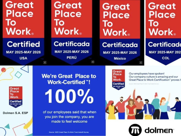  Colombian Multinational DOLMEN Shines as Top Workplace in Four Countries, Leading from Miami 