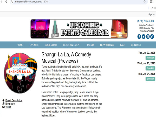 Previews for the musical about Siegfried & Roy, Shangri-La-La, will be on stage July 22-24 at the Arlington Drafthouse