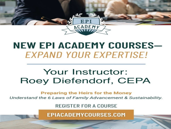  EPI Institute Launches Diefendorf's 'More Than Money' Course 