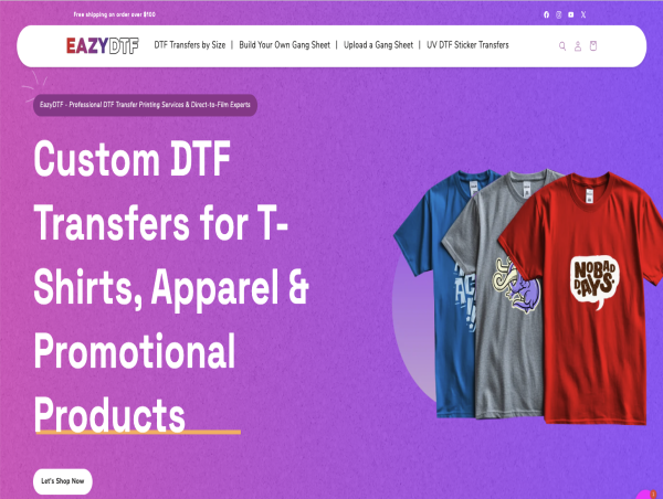  EazyDTF Launches Revolutionary New Website to Transform Custom DTF Transfer Experience 