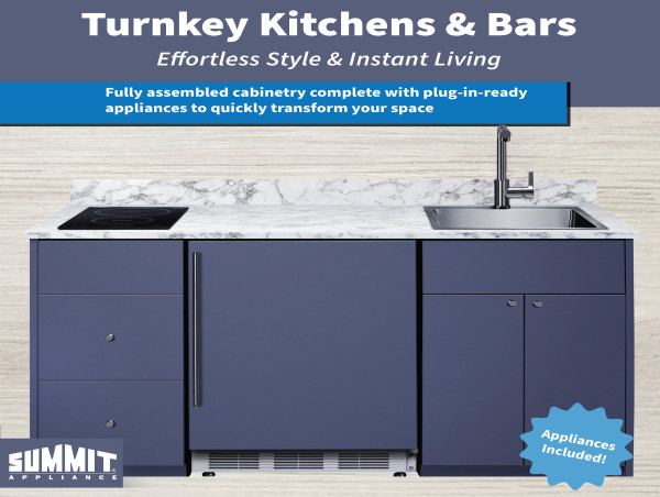  Summit Turnkey Kitchens and Bars Combine Fully Assembled Cabinetry With Compatible Appliances 