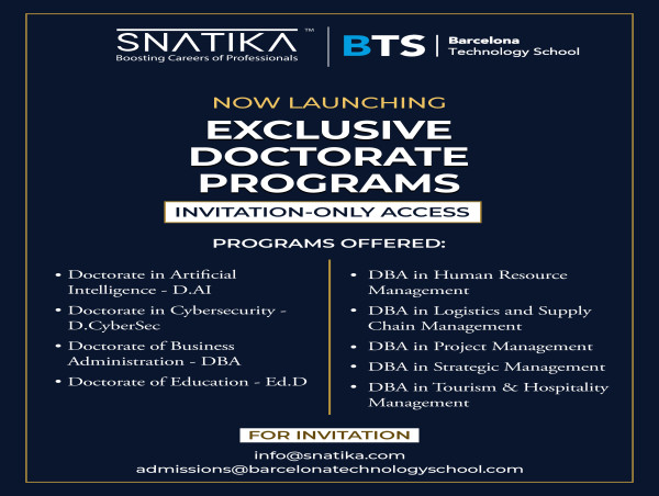  Barcelona Technology School and SNATIKA Forge Strategic Partnership to Launch Global Doctorate Programs 