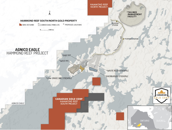  Canadian Gold Corp. Private Placement Offering for New Hammond Reef South Program to Follow up 2024 Surface Samples That Returned 35.4 g/t Gold 