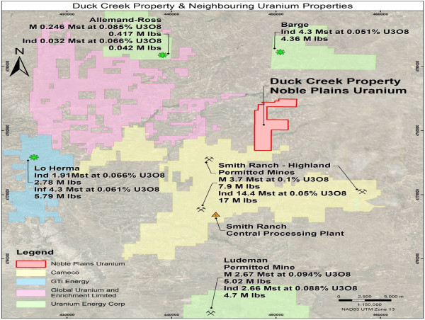  Noble Plains Uranium Secures Duck Creek Project in Heart of Powder River Basin Uranium District 