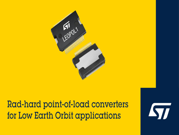 STMicroelectronics launches feature-rich, radiation-hardened point-of-load converters for Low Earth Orbit applications