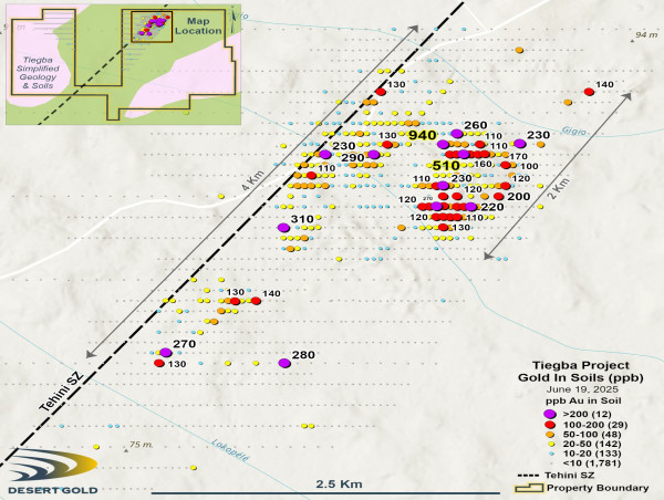 Desert Gold Signs Option Agreement on 297 Square Kilometre Tiegba Gold Project in Ivory Coast