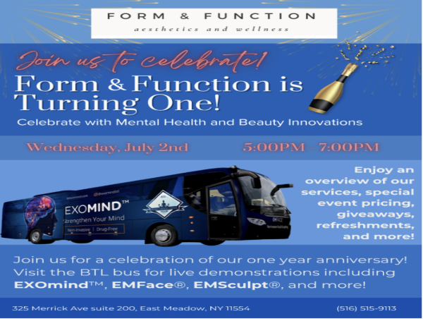  Form & Function Aesthetics and Wellness Celebrates One-Year Anniversary with Innovative Mental Health and Beauty Event 