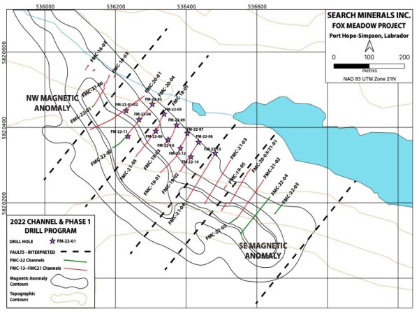  Search Minerals Reports Successful Phase 1 Drill and Channel Program Results at FOX MEADOW CREE Mineralized Zone 