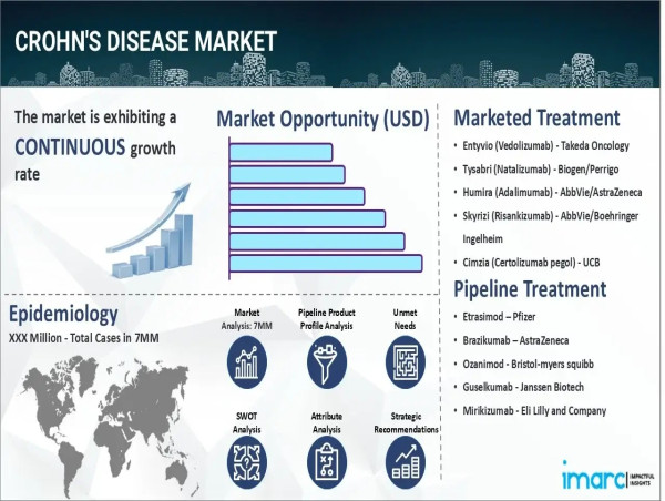 Crohn's Disease Market Size in the 7MM Expected to Reach USD 12,052.2 Million by 2035