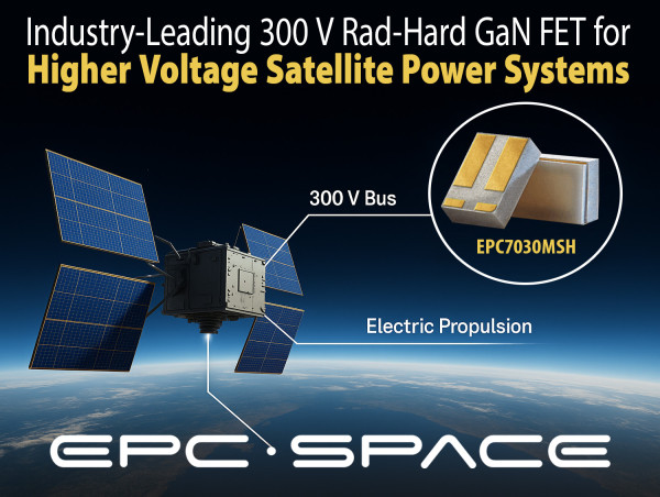  Industry-Leading 300 V Rad-Hard GaN FET for Higher Voltage Satellite Power Systems Now Available from EPC Space 