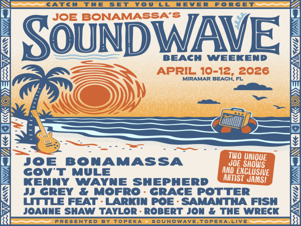 Joe Bonamassa & Topeka Announce ‘Sound Wave Beach Weekend’ An Unforgettable 3-Day Immersive Music Experience In Florida