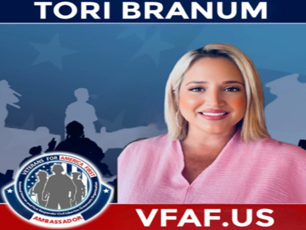  Tori Branum, Veteran, of Georgia appointed VFAF Veterans for America First National Ambassador said Stan Fitzgerald 