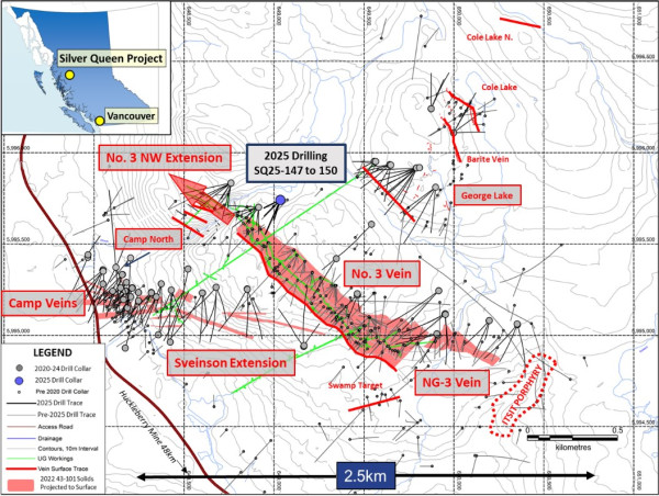  Equity Metals Drilling Underway on the Silver Queen Ag-Au Property, British Columbia 