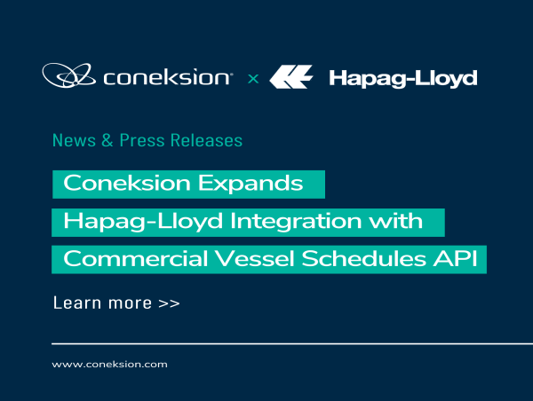  Coneksion Expands Hapag-Lloyd Integration with Commercial Vessel Schedules API 