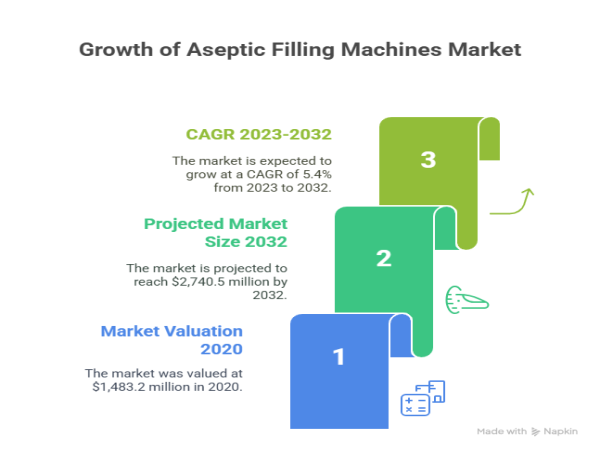  Aseptic Filling Machines Market to Reach $2.74 Billion by 2032, Growing at a CAGR of 5.4% from 2023 