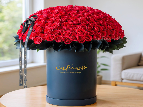  UAE Flowers Elevates Floral Gifting with New Flower Arrangements in Tall Round Box 