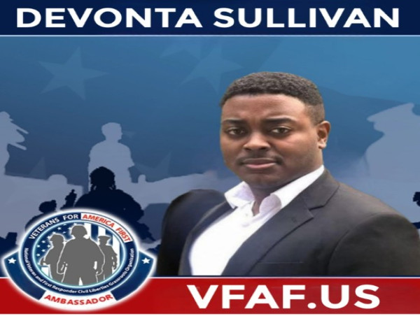  Devonta Sullivan of GA has been appointed National Ambassador for Veterans for America First said Stan Fitzgerald 