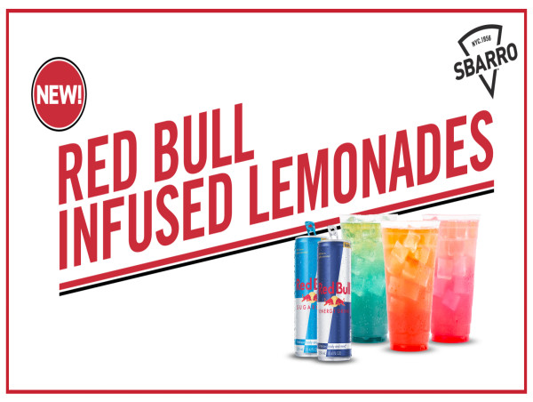 Sbarro Launches Red Bull™ Energy Drink Infused Lemonades Nationwide