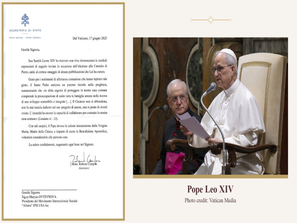  ALLATRA Expresses Gratitude to His Holiness Pope Leo XIV for His Blessing: A New Chapter in Global Collaboration 
