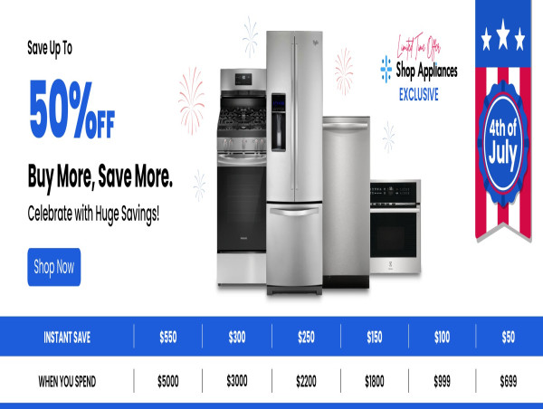ShopAppliances.com Launches Explosive 4th of July Savings Event