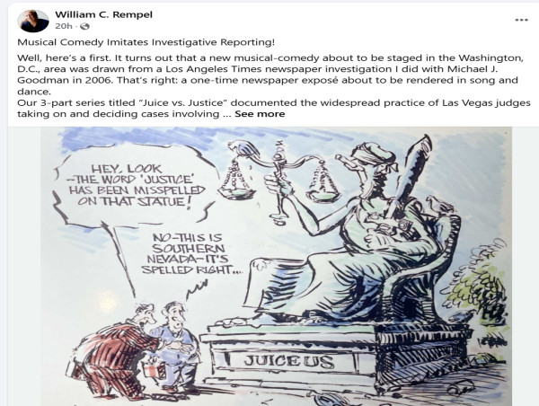 Investigative Reporter William Rempel’s Groundbreaking 2006 Las Vegas Justice Series Inspires “Shangri-La-La” Musical