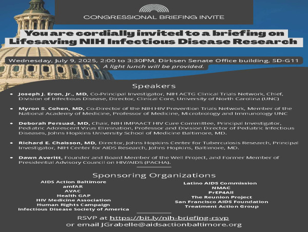 13 Renowned HIV Organizations Unite to Host Congressional Briefing Advocating for Restored NIH Funding