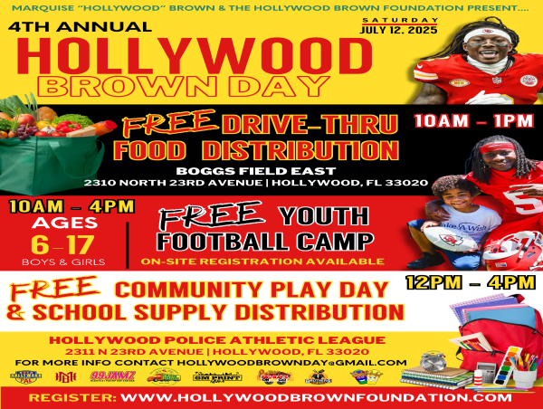 NFL’s Marquise 'Hollywood' Brown Hosts 4th Annual Hollywood Brown Day: Giving Back, Football & Youth Empowerment