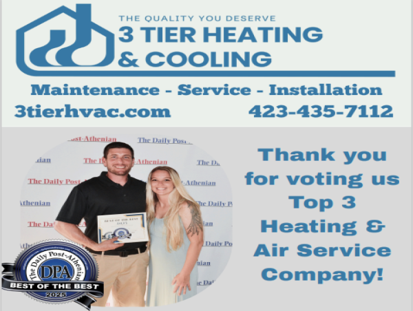  3 Tier Heating & Cooling Recognized Among Top Local Contractors in Annual Community Contest 