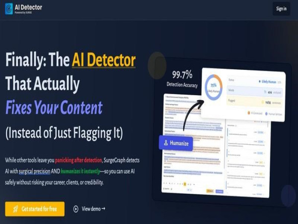 SurgeGraph Launches AI Detector Tool with Built-In Humanizer and Industry-Leading Accuracy