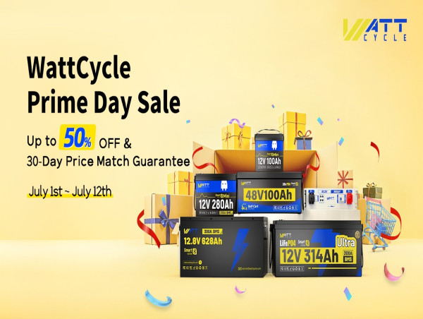 WattCycle Prime Day Sale Offers Deep Cycle LiFePO4 Batteries at 2025’s Lowest Prices