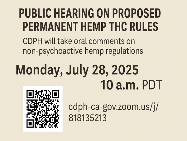 California Public Health Department Opens Comment Period on Hemp Regulation Changes