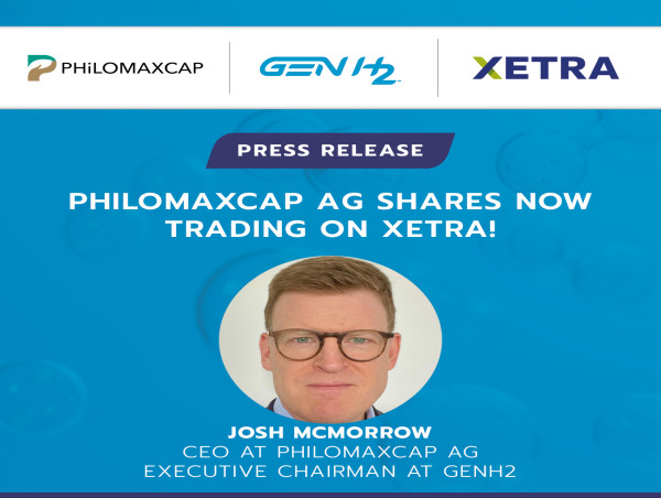 GenH2’s Parent Company, Philomaxcap AG, Now Trading on XETRA