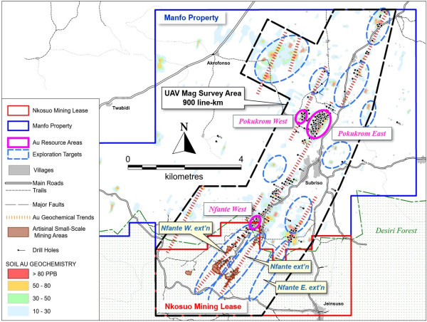 Pelangio Exploration Announces Drone Survey Underway at Manfo and Nkosuo