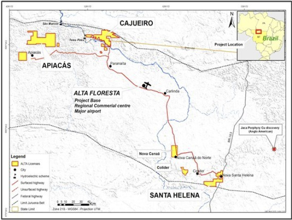 Altamira Gold Mobilizes Drill Rig to Cajueiro Gold District, Brazil