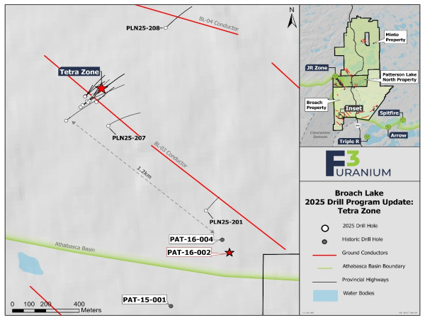 F3 - Increases Mineralized Strike Length of Tetra Zone System to 1.2km